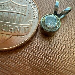 Genuine 14K white gold Pendant with .5 Brilliant cut genuine diamond pendant